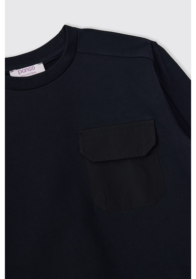 Panço Erkek Çocuk Bisiklet Yakalı Lacivert Sweatshirt 2621bk08018