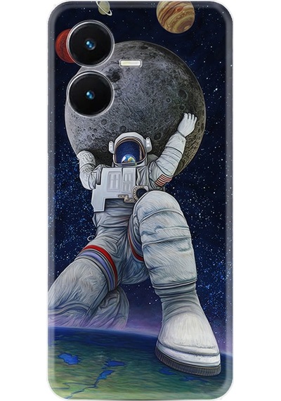Vivo Y22S Kilif Silikon Desen Astronot Ve Dünya 1759 566402217