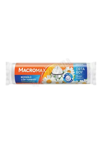 Macromax Büzgülü Çöp Torbası Papatya Kokulu Orta Boy 15'li