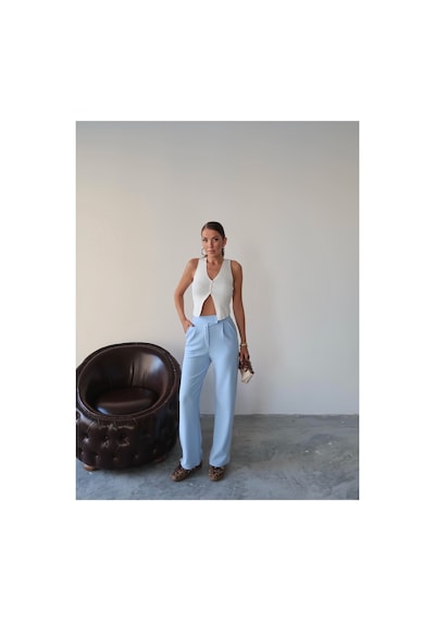 Paw Garage Kadın Valeria Beli Cırt Cırtlı Palazzo Pantolon, Krep Kumaş, 4 Mevsim S Lacivert Pwg130825201931 Paw Garage Kadın Valeria Beli Cırt Cırtlı Palazzo Pantolon, Krep Kumaş, 4 Mevsim S Lacivert Pwg130825201931