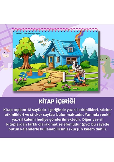 Tekrar Kullanılabilir Stickerlı Yaz-sil Etkinlik Kitabım 1. Kitap