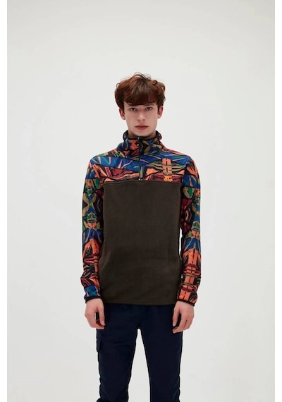 Bad Bear Mirage Half Zip Erkek Haki Sweatshirt Çok Renkli