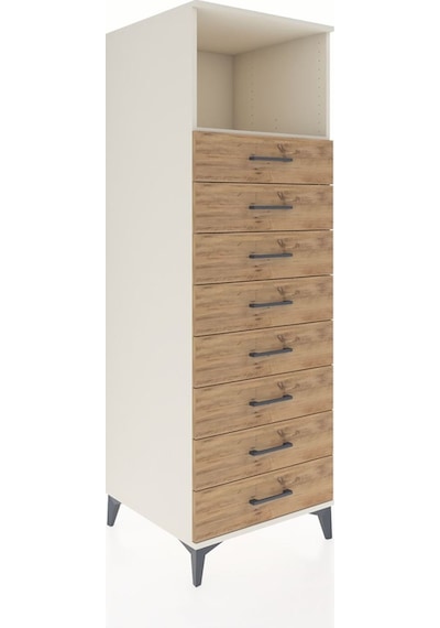 Kronos Dolap Tek Raflı 8 Çekmeceli 60x59x182 Aytaşı-çam Aytaşı