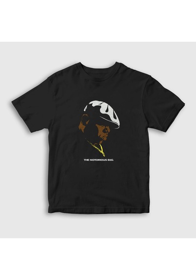Presmono Unisex Çocuk Necklace The Notorious Bıg T-shirt Siyah