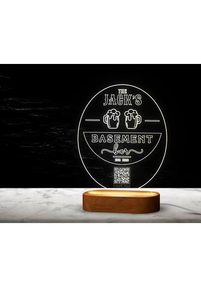 Bk Gift Restoran & Cafe & Barlara Özel Led Lamba Qr Kod Menü, Işıklı Qr Menü, Qr Kodlu Masa Dekoru, Işıklı Pleksi Biblo-25