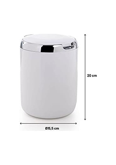 Plastik Kapaklı Pasifik Çöp Kovası 3lt 15,5 X 20 Cm Beyaz Çok Renkli