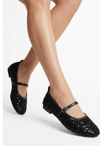 Mysshoes Dunte Siyah Tül Babet Ayakkabı siyah