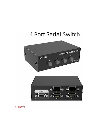 Mt-vıkı 4 Port Rs232 Switch Mt-223-4 Db9 Com Seri Port Anahtarlayıcı 1 In 4 Out Pc Printer Haberleş