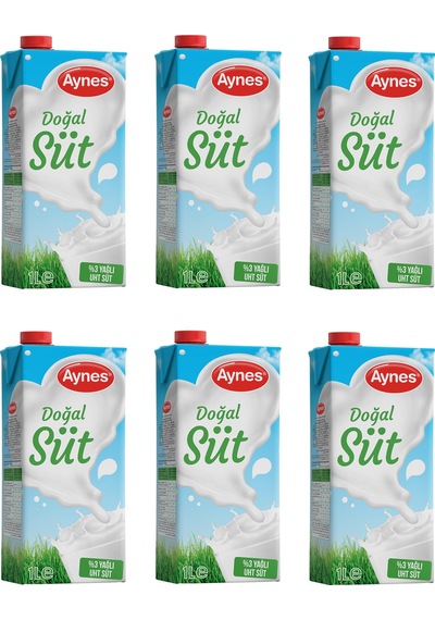Aynes %3 Yağlı Süt 1 Lt X 6 Adet