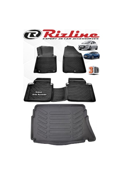 Rizline Hyundai I30 2012-2017 3D Paspas+Bagaj Havuzu Seti