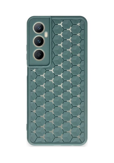 Realme C65 Uyumlu Kılıf Petek Silikon Kapak - Koyu Yeşil