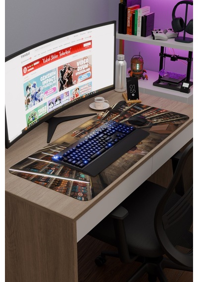 Kadın V3 90x40 Xxl Gaming Kauçuk Kaymaz Taban Mouse Pad Fare Altlığı