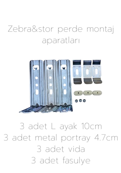Zebra&stor Perde Duvar Montaj Aparatları 4.7cm Antrasi - Gri