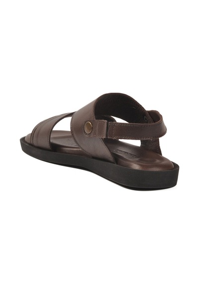 Pierre Cardin Kahve Lastikli Hakiki Deri Günlük Erkek Sandalet Pc-7315 M Kahve