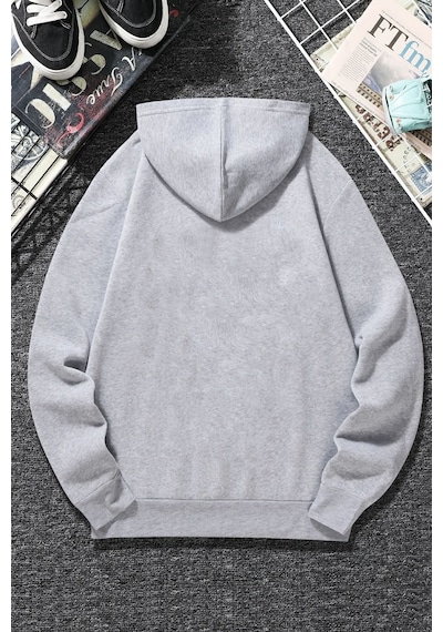 Uyguntarz Unisex Boys Bear Baskılı Sweatshirt Gri