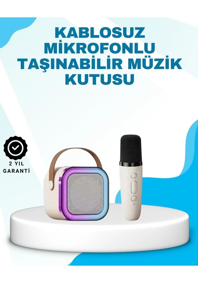 Hubrendy Tekno Karaoke Mikrofon Hoparlör Seti Bluetooth Kablosuz Taşınabilir