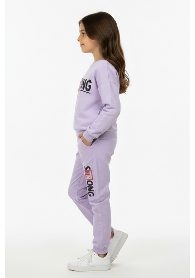 Mnk Baby & Kids Strong Motif Kız Çocuk Eşofman Mnk0625 Lila