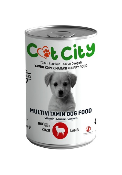 Cat City Az Tahıllı Kuzu Etli Yavru Köpek Konserve Mama 400 G