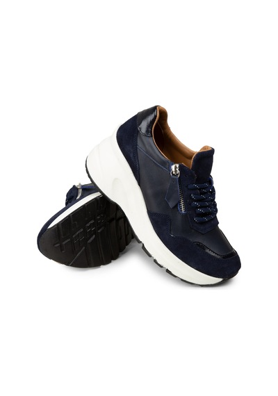 Deery Kadın Hakiki Süet Lacivert Dolgu Topuk Sneaker - M9147zlcvc01