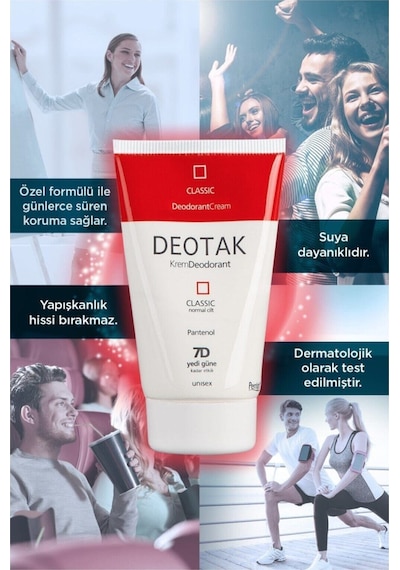 Deotak Normal Ciltler Için Klasik Krem Deodorant 35 ML