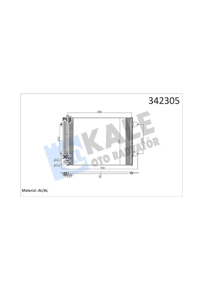Kale 342305 Klima Radyatörü Kondanser - Vw Passat 2005-2008 1.9 Tdi Dizel Klimalı Modeller 3c0820411c - 3c0820411e - 3c0820411 - 3c0820411g