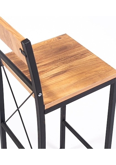 Retohome Good 100/45 Bar Masası /yemek Masası Takımı 1651 Ahşap - Siyah