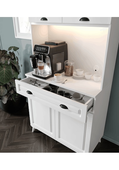 Guneystore Luna 93 Cm Ayaklı Kahve Köşesi Komple Mdf, Led Aydınlatmalı, Çok Amaçlı Mutfak Ve Airfryer Dolabı Beyaz Guneystore Luna 93 Cm Ayaklı Kahve Köşesi Komple Mdf, Led Aydınlatmalı, Çok Amaçlı Mutfak Ve Airfryer Dolabı Beyaz