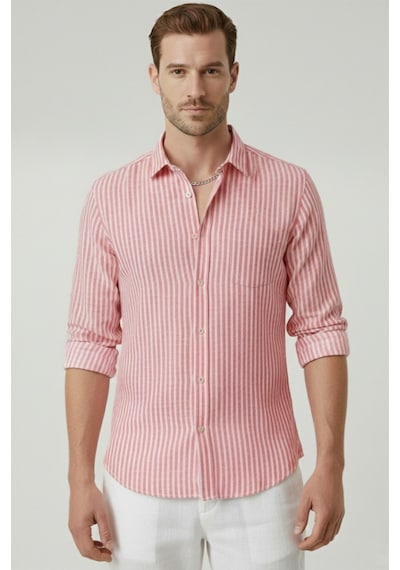 Deepsea Kırmızı Slim Fit %100 Pamuk Çizgili Erkek Gömlek Cepli Yazlık Yeni Sezon Gömlek 2602627 Deepsea Kırmızı Slim Fit %100 Pamuk Çizgili Erkek Gömlek Cepli Yazlık Yeni Sezon Gömlek 2602627