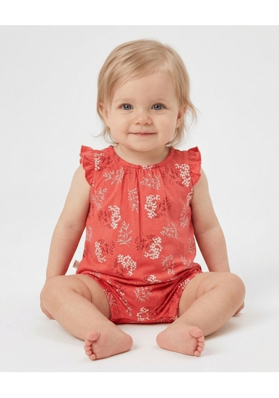 Caramell Bebek Tulumu - Tk7067 Little Flower - Kiremit