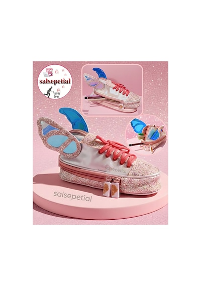 Ayakkabı Figürlü Kalem Kutusu Sevimli Kalemlik Ayakkabı Kalemlik Pembe Kawaii Kalem Kutusu Pembe