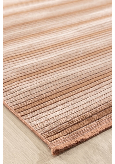 Koza Halı Stripe Terra Kilim Kaymaz Taban Salon Oturma Odası Antre Halısı 3 Terra