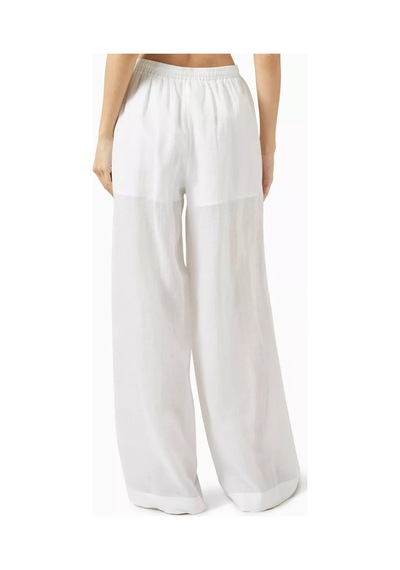 12storeez Ramie Relaxed Fit Pants, Hafif Ve Astarlı Yazlık Rahat Pantolon Beyaz