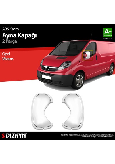 S-dizayn Opel Vivaro Abs Krom Ayna Kapağı 2 Prç 2010-2014