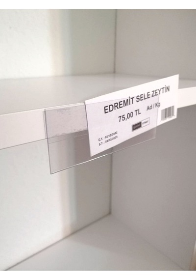 50 Ad Pvc Etiketlik Yapışkanlı 10x4 Cm Raf Etiket Cebi Yapışkanlı