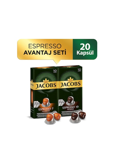 Jacobs Espresso Kapsül Kahve Avantaj Seti 2 x 10 Kapsül