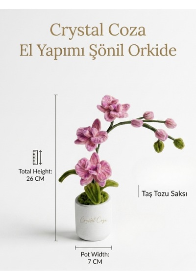 Crystal Coza Premium Şönil Orkide - Taş Saksılı Yapay Çiçek, Ev Ofis Hediyesi Dekoratif Salon Aksesuarı Pembe - Krem Crystal Coza Premium Şönil Orkide - Taş Saksılı Yapay Çiçek, Ev Ofis Hediyesi Dekoratif Salon Aksesuarı Pembe - Krem