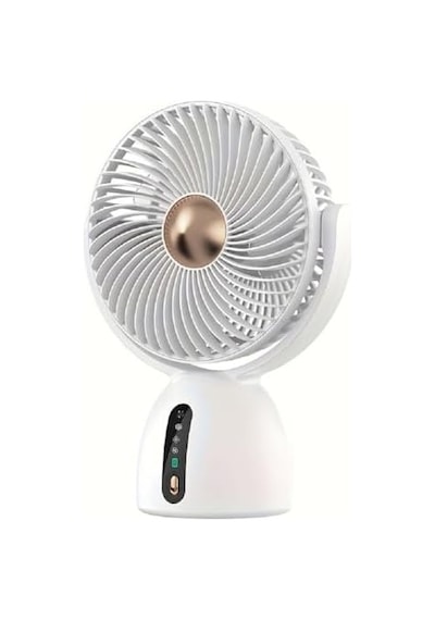 Hepu Hp-f07 Usb Şarjlı Sessiz Masaüstü Mini Fan 360 Derece Ayarlanabilir Gövde Vantilatör Acı Kahverengi