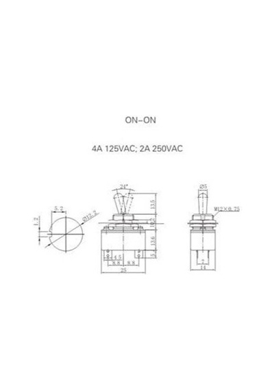 Ic-150 Toggle Switch 4p On-off Ø12mm