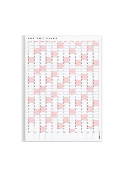 2027 Yıllık Planlayıcı Poster Takvim, Pembe Renk Planlayıcı Takvim, 2027 Okul Takvimi