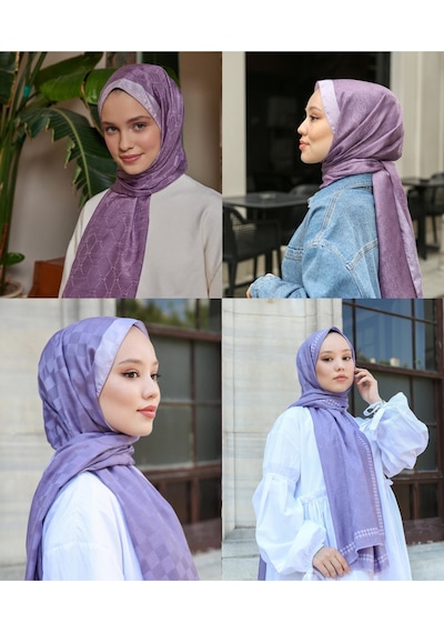 Premium Lux Original Monogram Şal İpek Vual, Yüksek Kalite, Hafif, Rahat, Şık, Tesettür, Shawl Somon