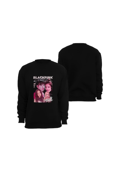 Blackpink KPop-Black Pink Baskılı Bisiklet Yaka Sweatshirt