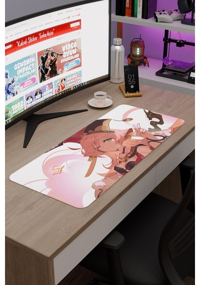 Yanfei Genshin Impact Anime Oyuncu V5 - 70x30 Xl Gaming Mouse Pad Fare Altlığı