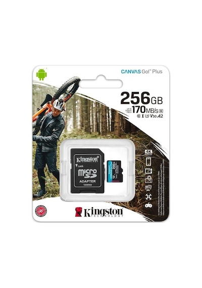Kingston 256gb Canvas Select Plus Gen3 Micro Sdxc 100mb/s A1 Hafıza Kartı, Sdcs3/256gb