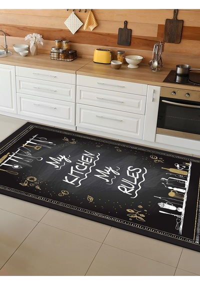Makinede Yıkanabilir Kaymaz Taban Leke Tutmaz Dijital Baskı Mutfak Halısı 6347m 001