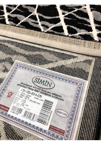 Saray Halı Simin 10938 B 100X200 Siyah Gri 2 Metre Yolluk !