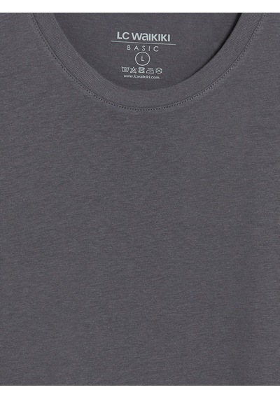 Lcwaıkıkı Classic Antrasit Regular Fit İnce Kumaş Tişört /03