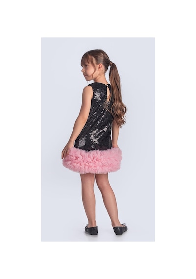 Mnk Baby & Kids Pul Payet İfestos Taçlı Tütü Çocuk Özel Gün Abiye M00743 Siyah