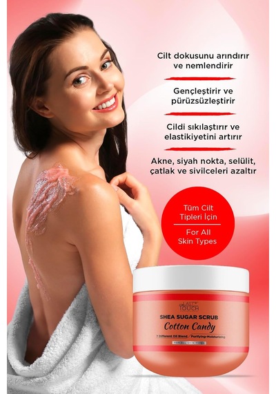 Body Scrub Besleyici, Nemlendirici Ve Arındırıcı, Shea Şeker Scrub 300 Ml Cotton Candy