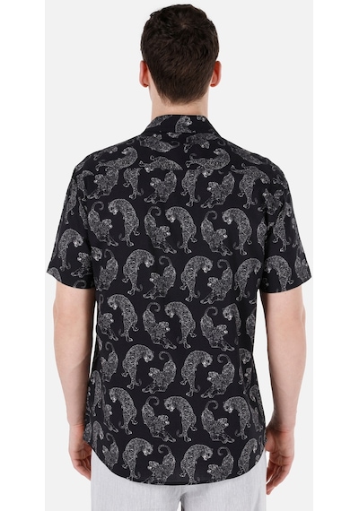Colin's Colins Normal Kesim Shirt Yaka Siyah Erkek Kısa Kol Gömlek Siyah
