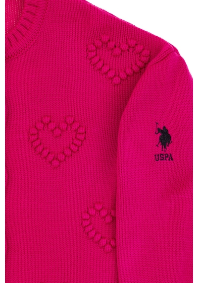 U.s. Polo Assn. Kız Çocuk Fuşya Hırka Triko 50316277-vr023 Fusya
